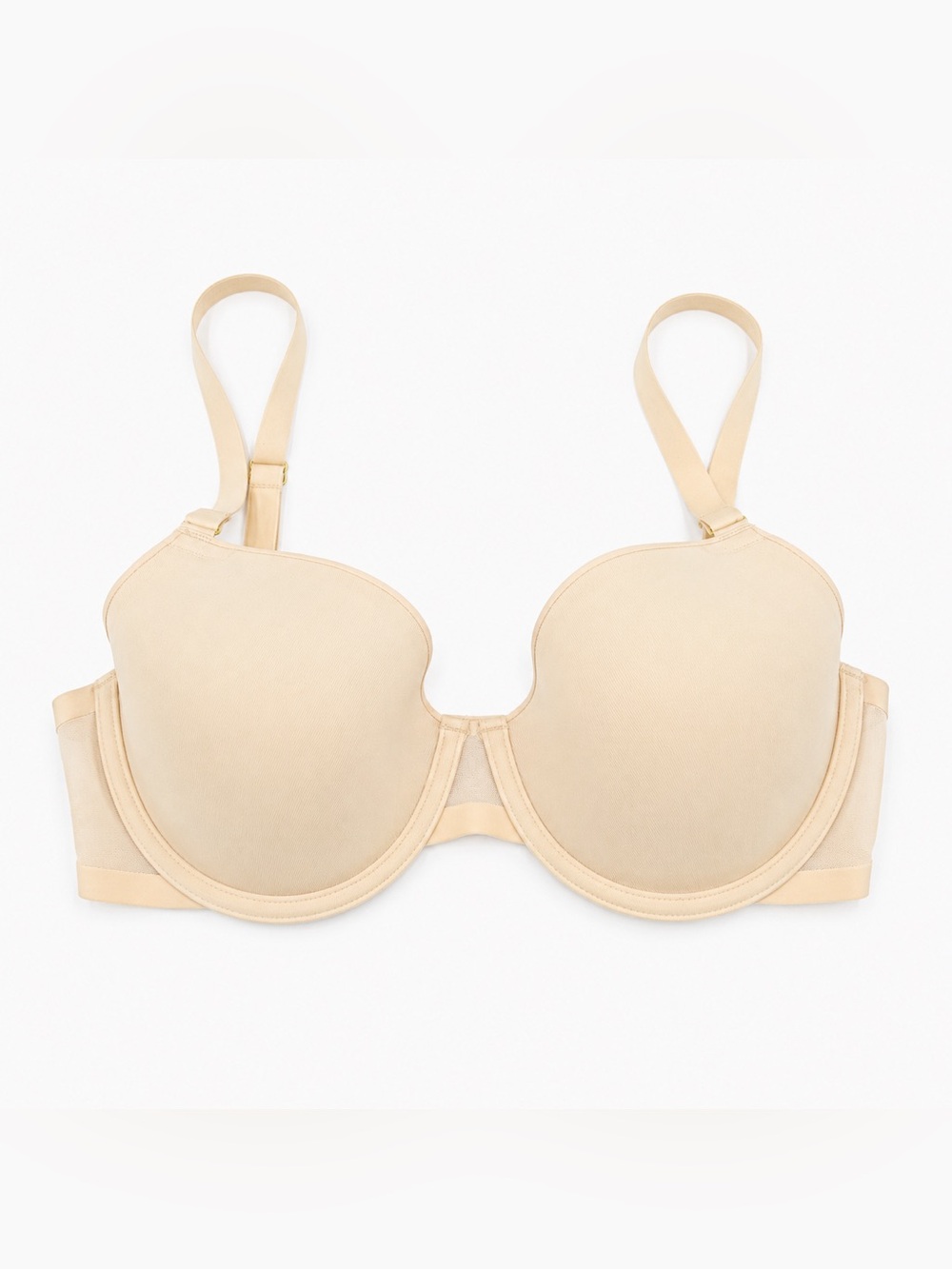 CUUP The Demi Bra 34E Beige Nude Underwire Demi Coverage Minimalist